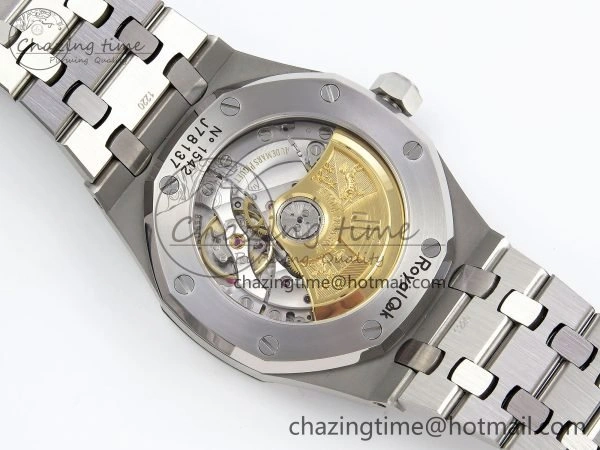 Breathable Royal Oak 37mm 15450 Diamond SS APSF 1:1 Best Edition Black Textured Dial on SS Bracelet SA3120 Super Clone 4432