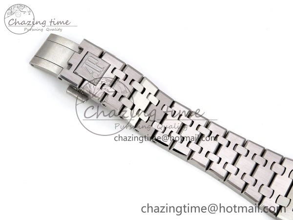 Breathable Royal Oak 37mm 15450 Diamond SS APSF 1:1 Best Edition Black Textured Dial on SS Bracelet SA3120 Super Clone 4432