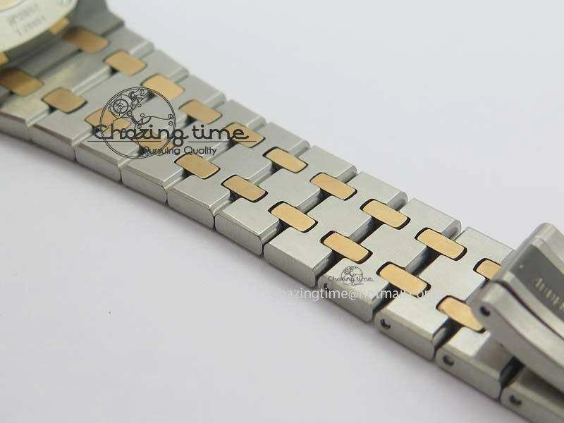 Practical Royal Oak 37mm 15450 RG Bezel JF 1:1 Best Edition Black Dial On SS RG Bracelet A 5058