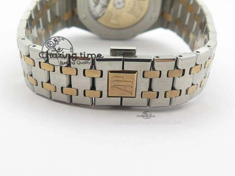 Practical Royal Oak 37mm 15450 RG Bezel JF 1:1 Best Edition Black Dial On SS RG Bracelet A 5058