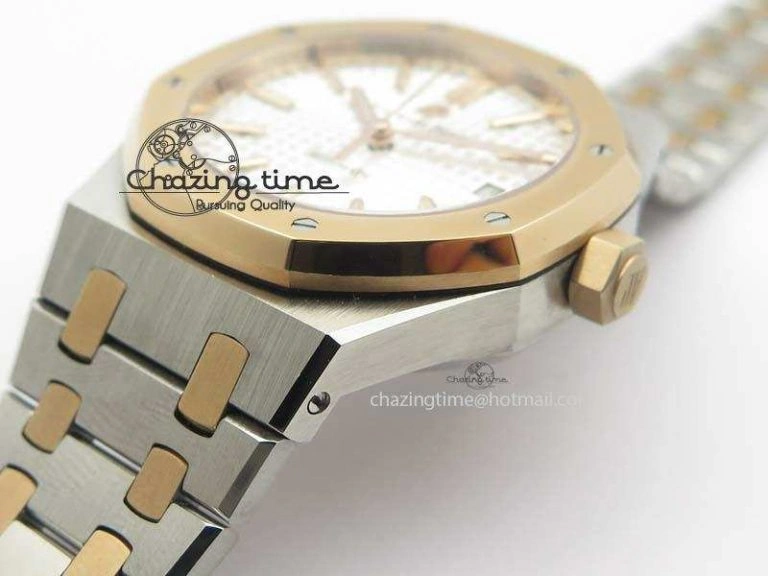 Royal Oak 37mm 15450 RG Bezel JF 1:1 Best Edition Silver Dial On SS RG Bracelet A Effortless 5061