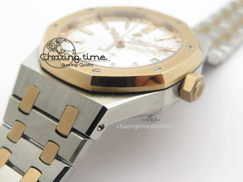 Royal Oak 37mm 15450 RG Bezel JF 1:1 Best Edition Silver Dial On SS RG Bracelet A Effortless 5061