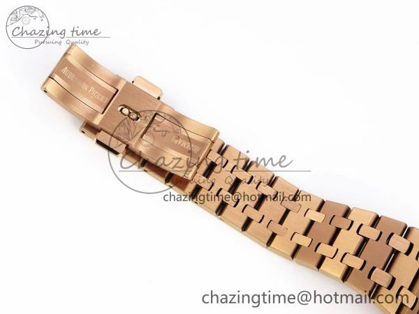 Original Royal Oak 37mm 15450 RG Diamonds Bezel IPF Best Edition Brown Dial on RG Bracelet SA3120 Super Clone 4413