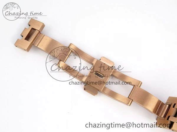 Original Royal Oak 37mm 15450 RG Diamonds Bezel IPF Best Edition Brown Dial on RG Bracelet SA3120 Super Clone 4413