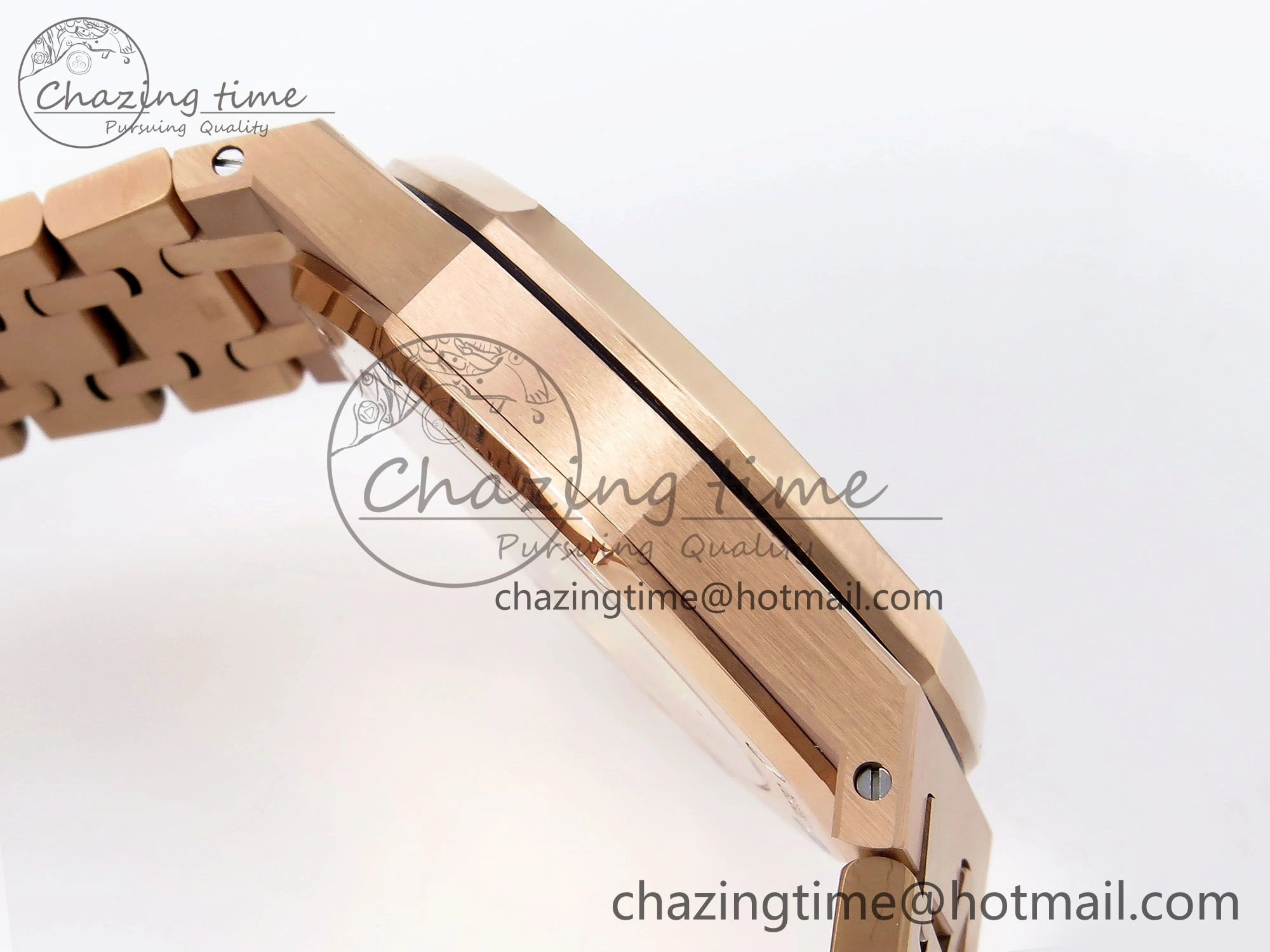 Original Royal Oak 37mm 15450 RG Diamonds Bezel IPF Best Edition Brown Dial on RG Bracelet SA3120 Super Clone 4413