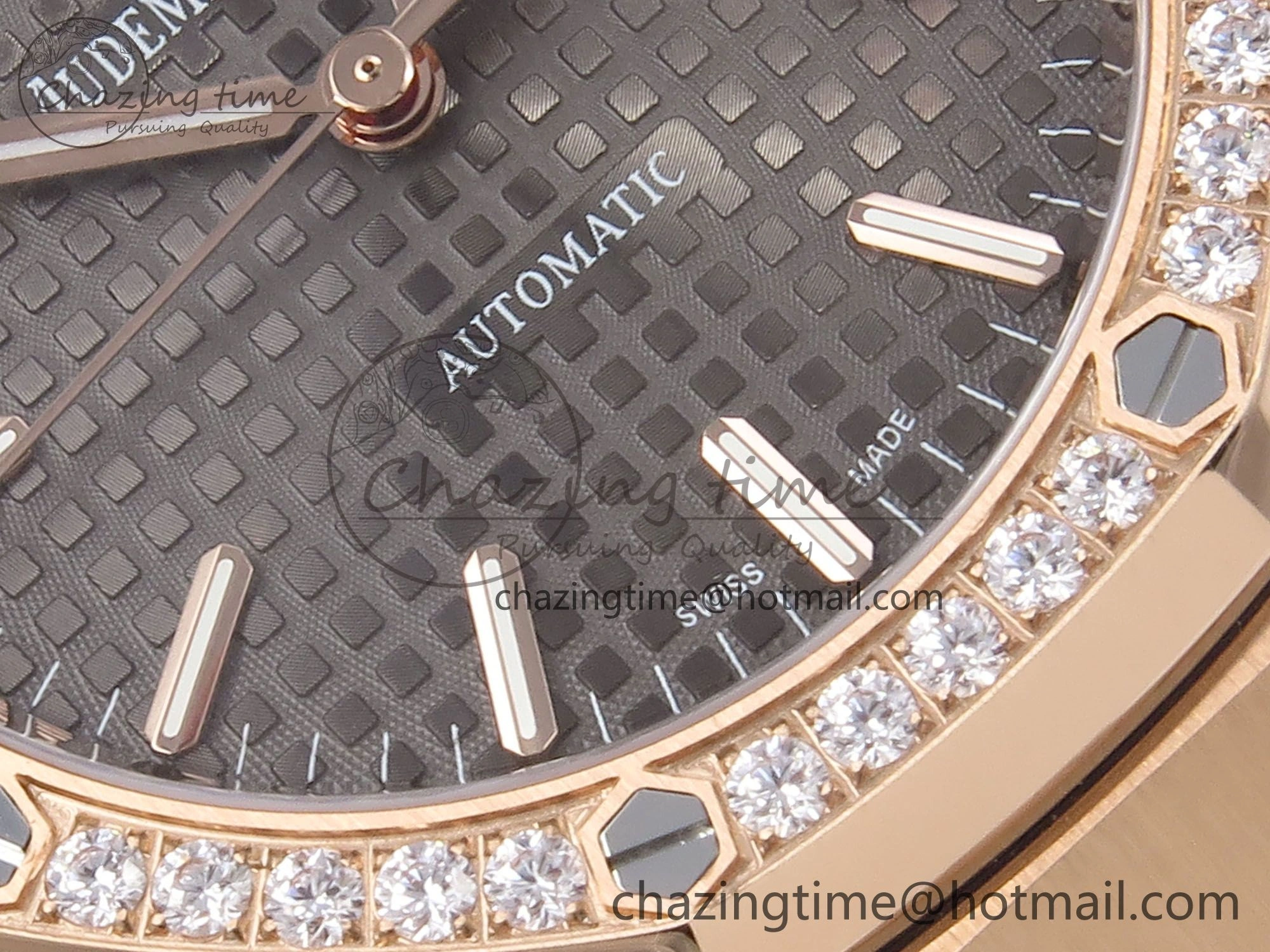 Original Royal Oak 37mm 15450 RG Diamonds Bezel IPF Best Edition Brown Dial on RG Bracelet SA3120 Super Clone 4413