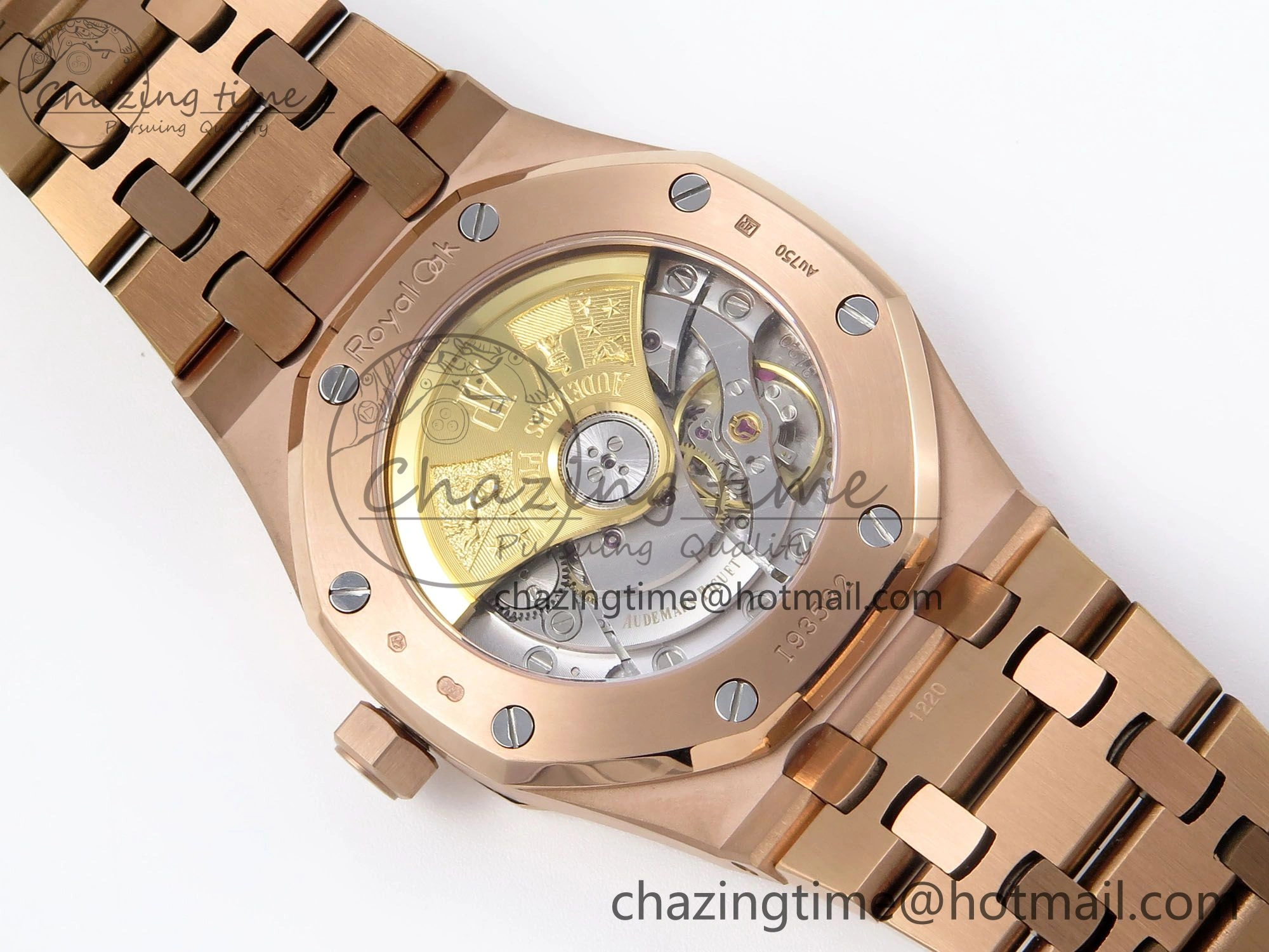 Original Royal Oak 37mm 15450 RG Diamonds Bezel IPF Best Edition Brown Dial on RG Bracelet SA3120 Super Clone 4413