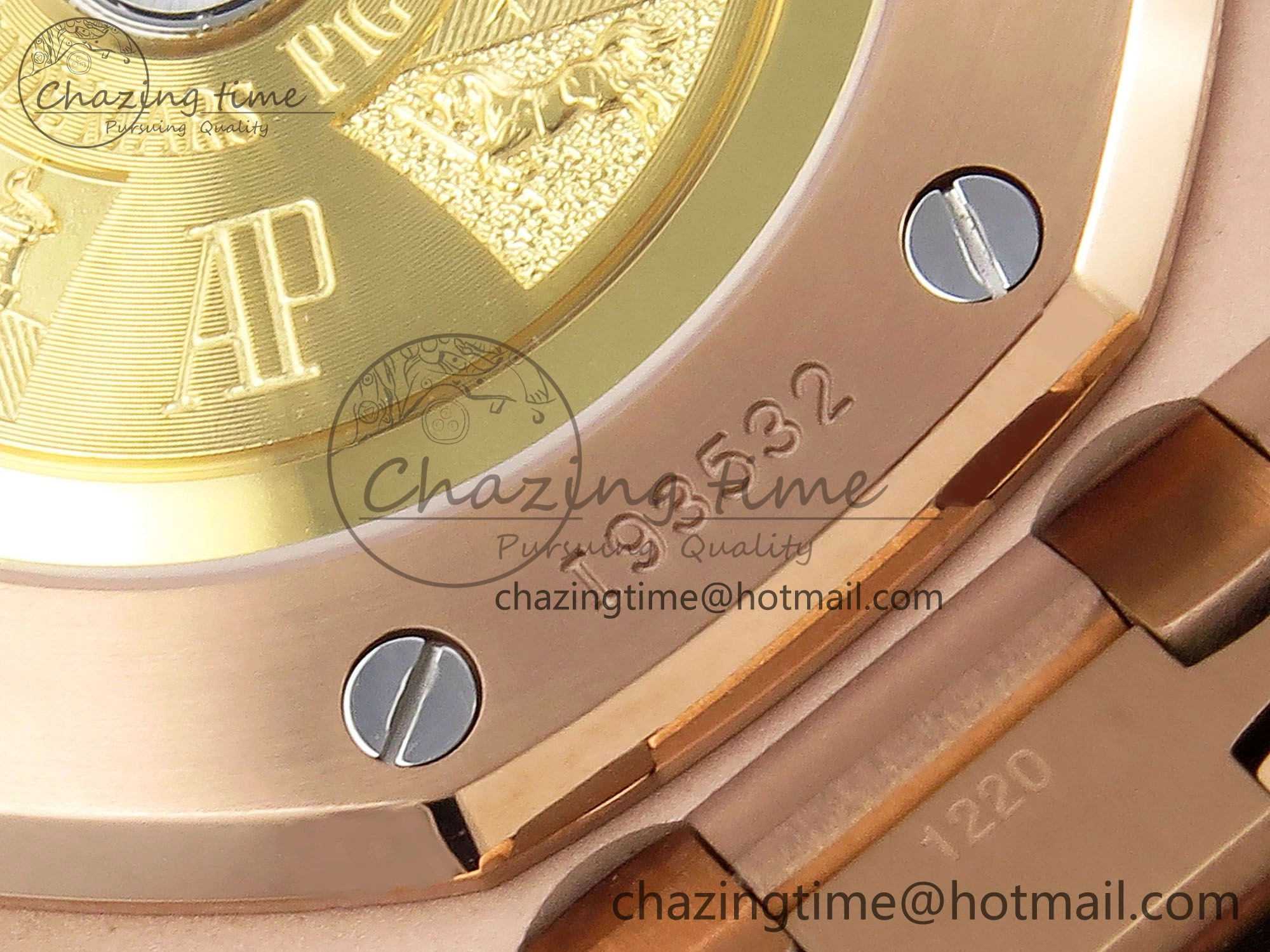 Royal Oak 37mm 15450 RG Diamonds Bezel IPF Best Edition RG Dial on RG Bracelet SA3120 Super Clone Stretchable 4423