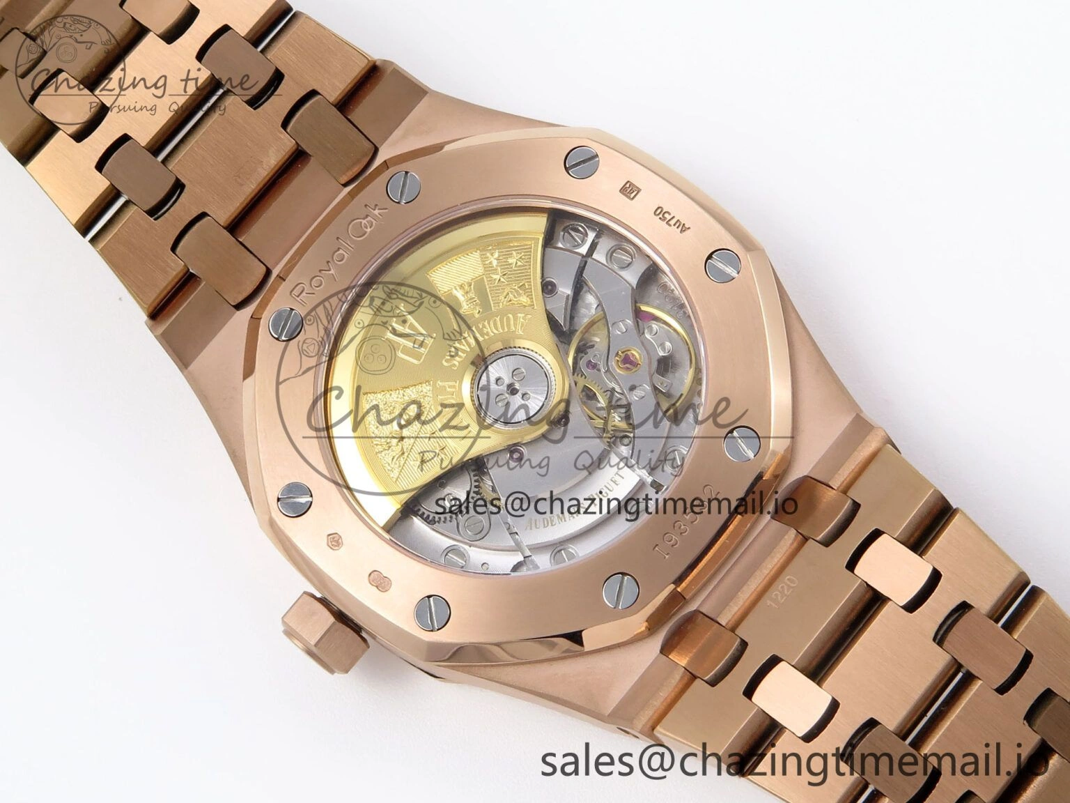 Royal Oak 37mm 15450 RG Diamonds Bezel IPF Best Edition White Dial on RG Bracelet SA3120 Super Clone Unique 4421