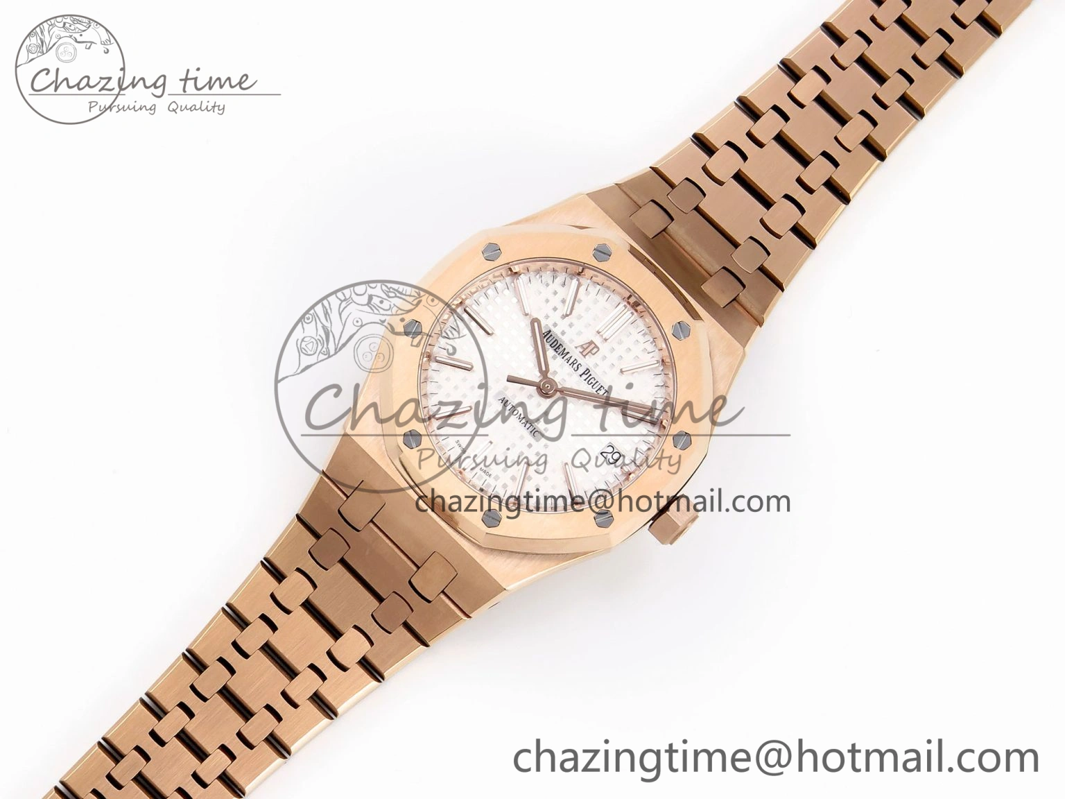 Royal Oak 37mm 15450 RG IPF Best Edition White Dial on RG Bracelet SA3120 Super Clone FastDry 4562