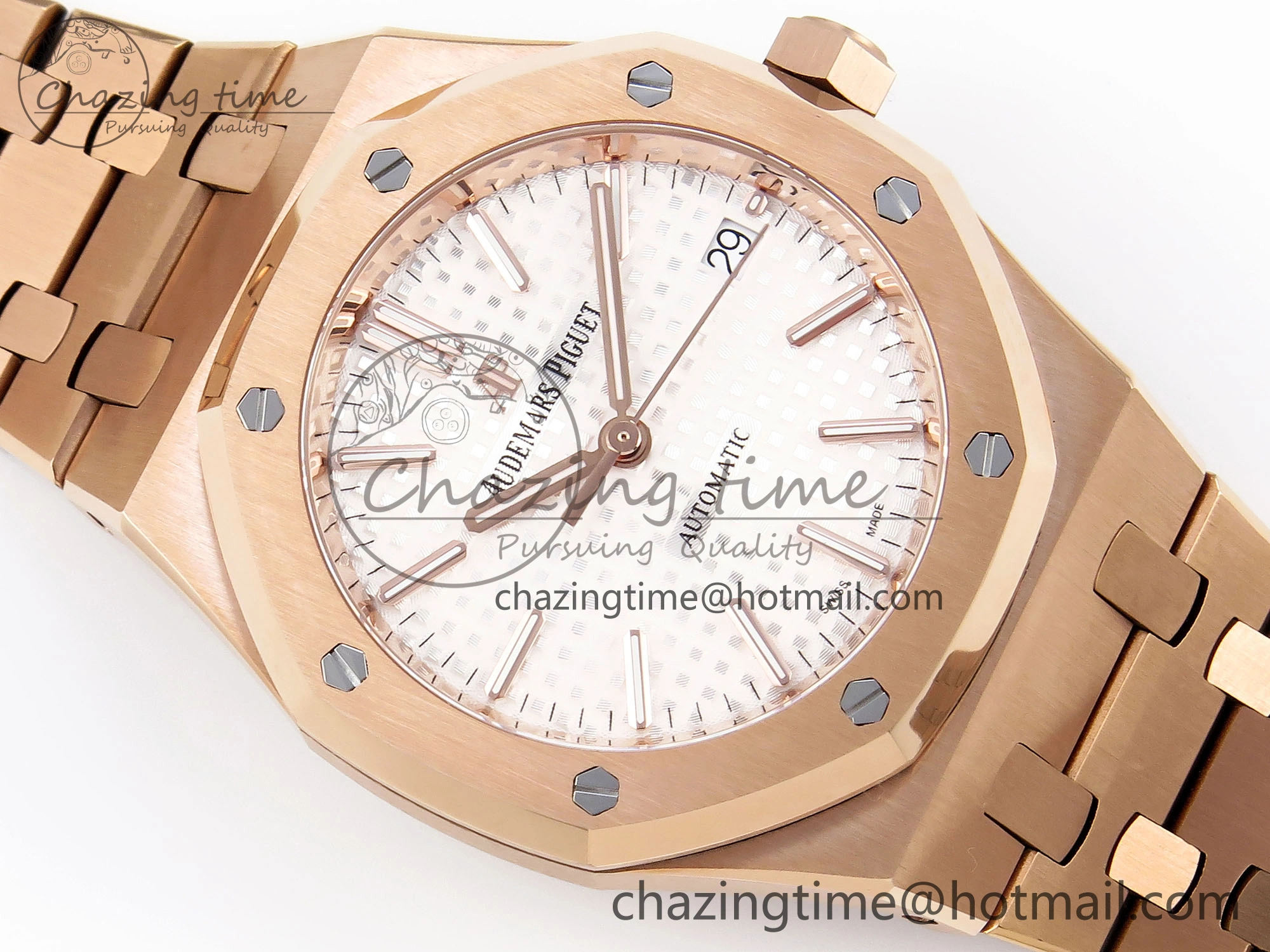 Royal Oak 37mm 15450 RG IPF Best Edition White Dial on RG Bracelet SA3120 Super Clone FastDry 4562