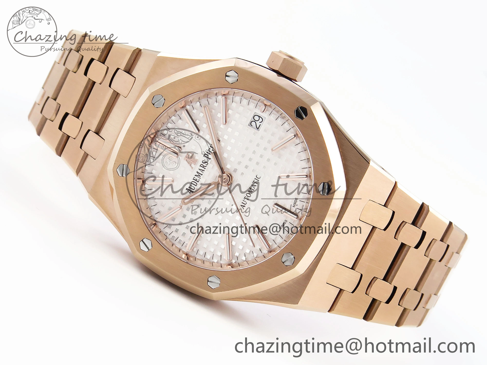 Royal Oak 37mm 15450 RG IPF Best Edition White Dial on RG Bracelet SA3120 Super Clone FastDry 4562