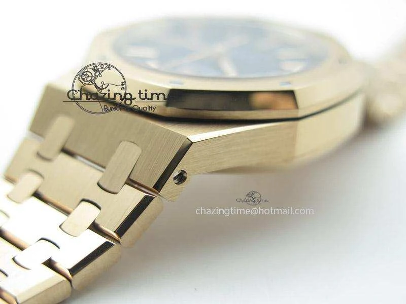 Royal Oak 37mm 15450 RG JF 1:1 Best Edition Black Dial On RG Bracelet A Comfortable 5097
