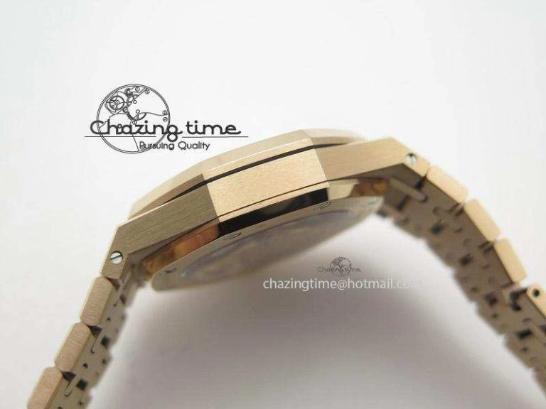 Royal Oak 37mm 15450 RG JF 1:1 Best Edition Black Dial On RG Bracelet A Comfortable 5097