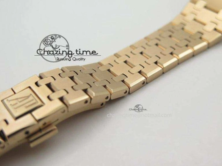 Royal Oak 37mm 15450 RG JF 1:1 Best Edition Black Dial On RG Bracelet A Comfortable 5097