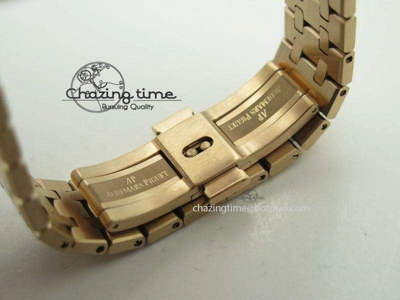 Royal Oak 37mm 15450 RG JF 1:1 Best Edition Black Dial On RG Bracelet A Comfortable 5097