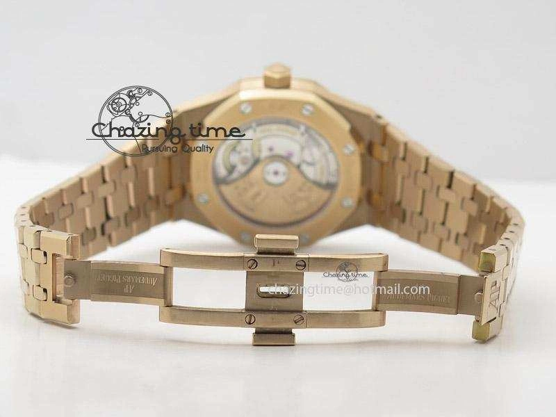 Royal Oak 37mm 15450 RG JF 1:1 Best Edition Black Dial On RG Bracelet A Comfortable 5097