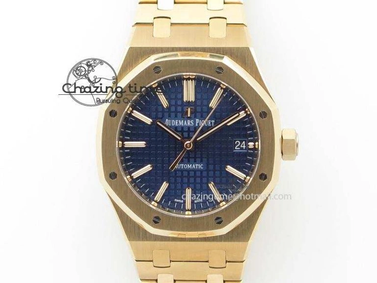 Lightweight Royal Oak 37mm 15450 RG JF 1:1 Best Edition Blue Dial On RG Bracelet A 5074