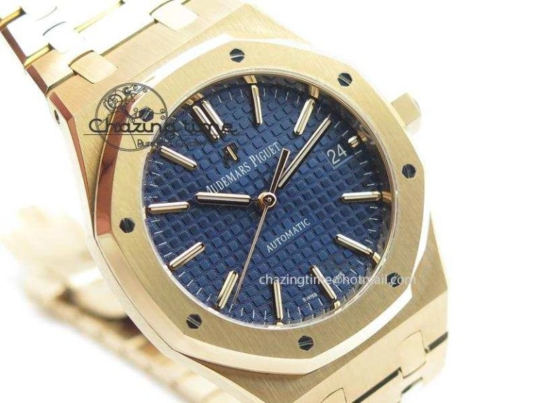 Lightweight Royal Oak 37mm 15450 RG JF 1:1 Best Edition Blue Dial On RG Bracelet A 5074