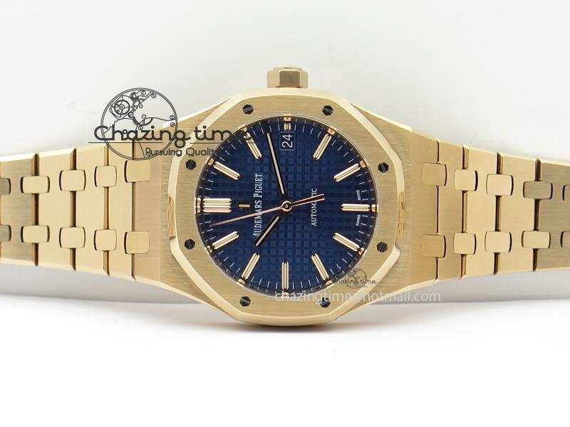 Lightweight Royal Oak 37mm 15450 RG JF 1:1 Best Edition Blue Dial On RG Bracelet A 5074
