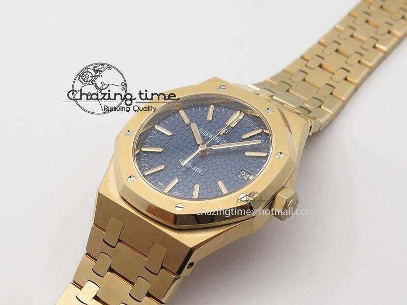 Lightweight Royal Oak 37mm 15450 RG JF 1:1 Best Edition Blue Dial On RG Bracelet A 5074