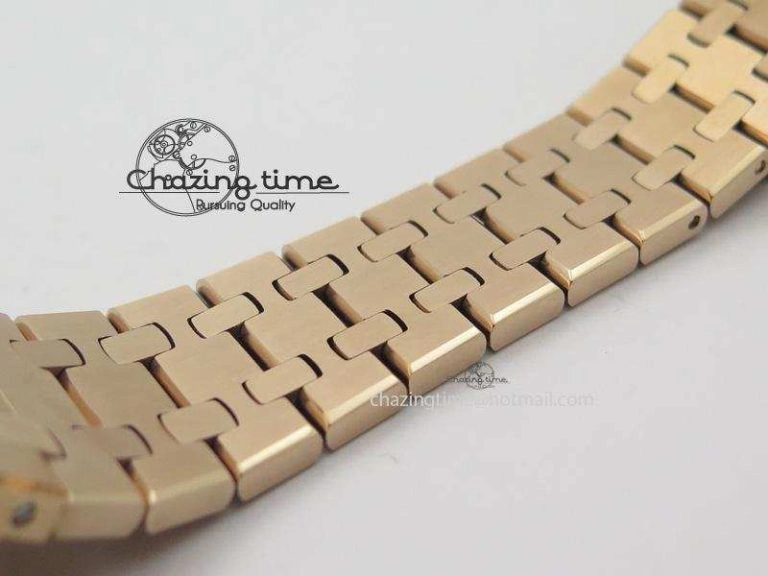 Royal Oak 37mm 15450 RG JF 1:1 Best Edition Diamonds Bezel Silver Dial On RG Bracelet A Resilient 5088