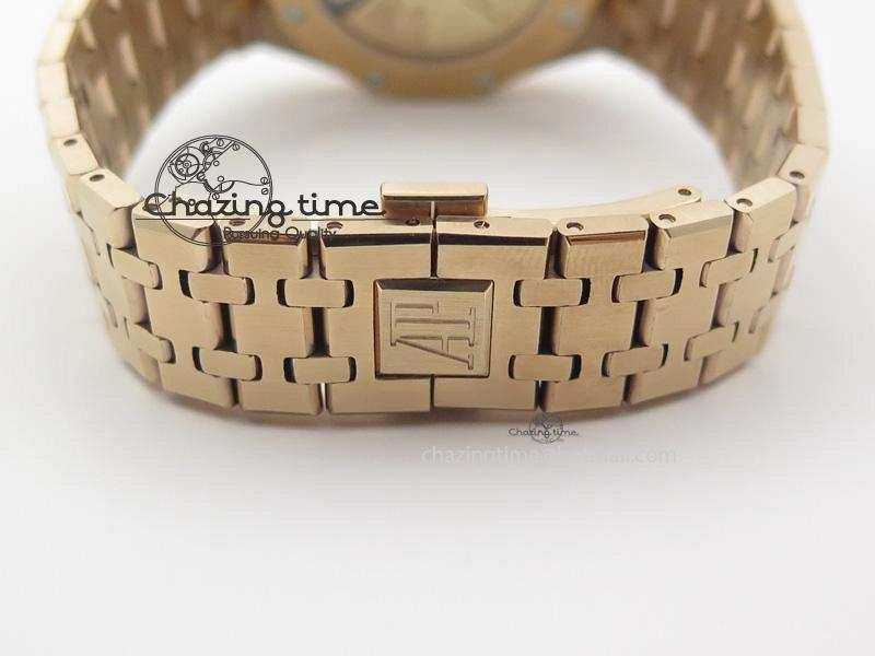 Royal Oak 37mm 15450 RG JF 1:1 Best Edition Diamonds Bezel Silver Dial On RG Bracelet A Resilient 5088