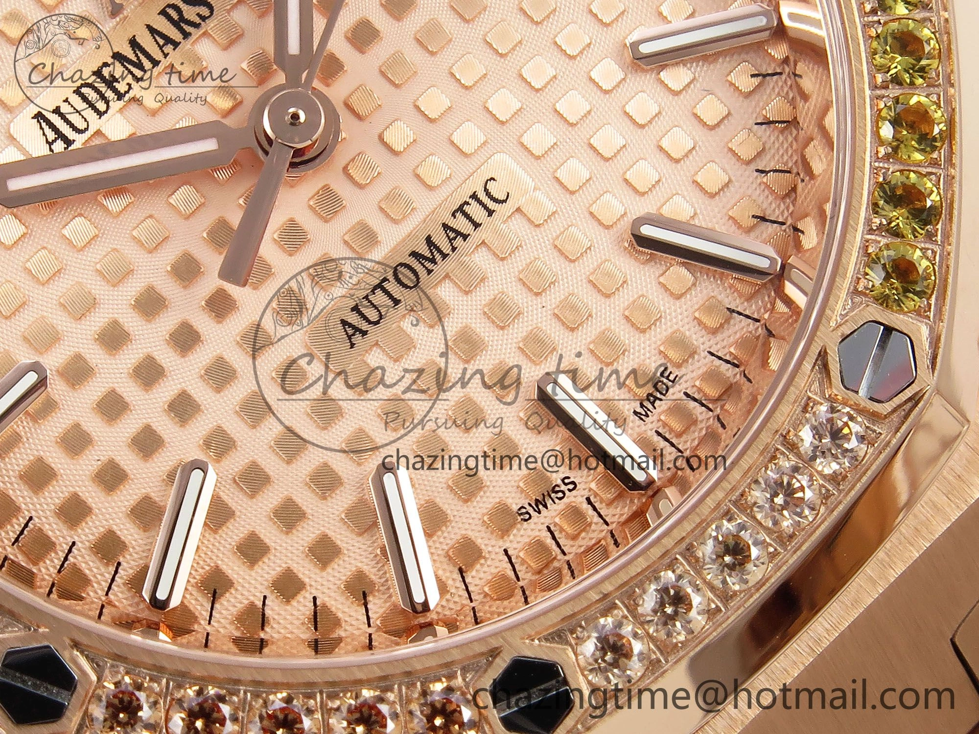 Royal Oak 37mm 15450 RG Rainbow Diamonds Bezel IPF Best Edition RG Dial on RG Bracelet SA3120 Super Clone Sleek 4411