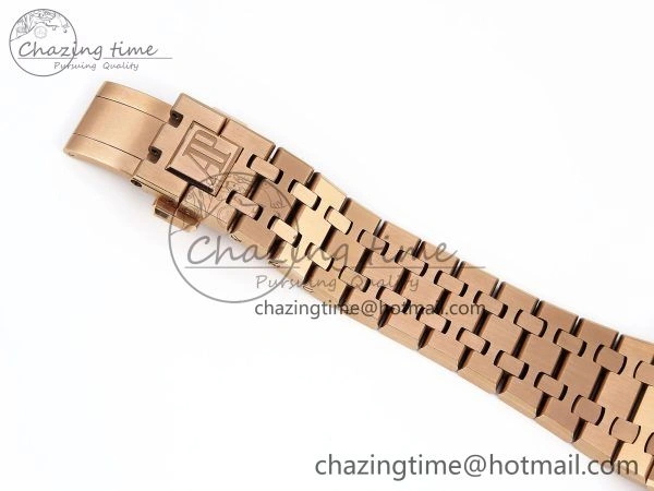 Royal Oak 37mm 15450 RG Rainbow Diamonds Bezel IPF Best Edition RG Dial on RG Bracelet SA3120 Super Clone Sleek 4411
