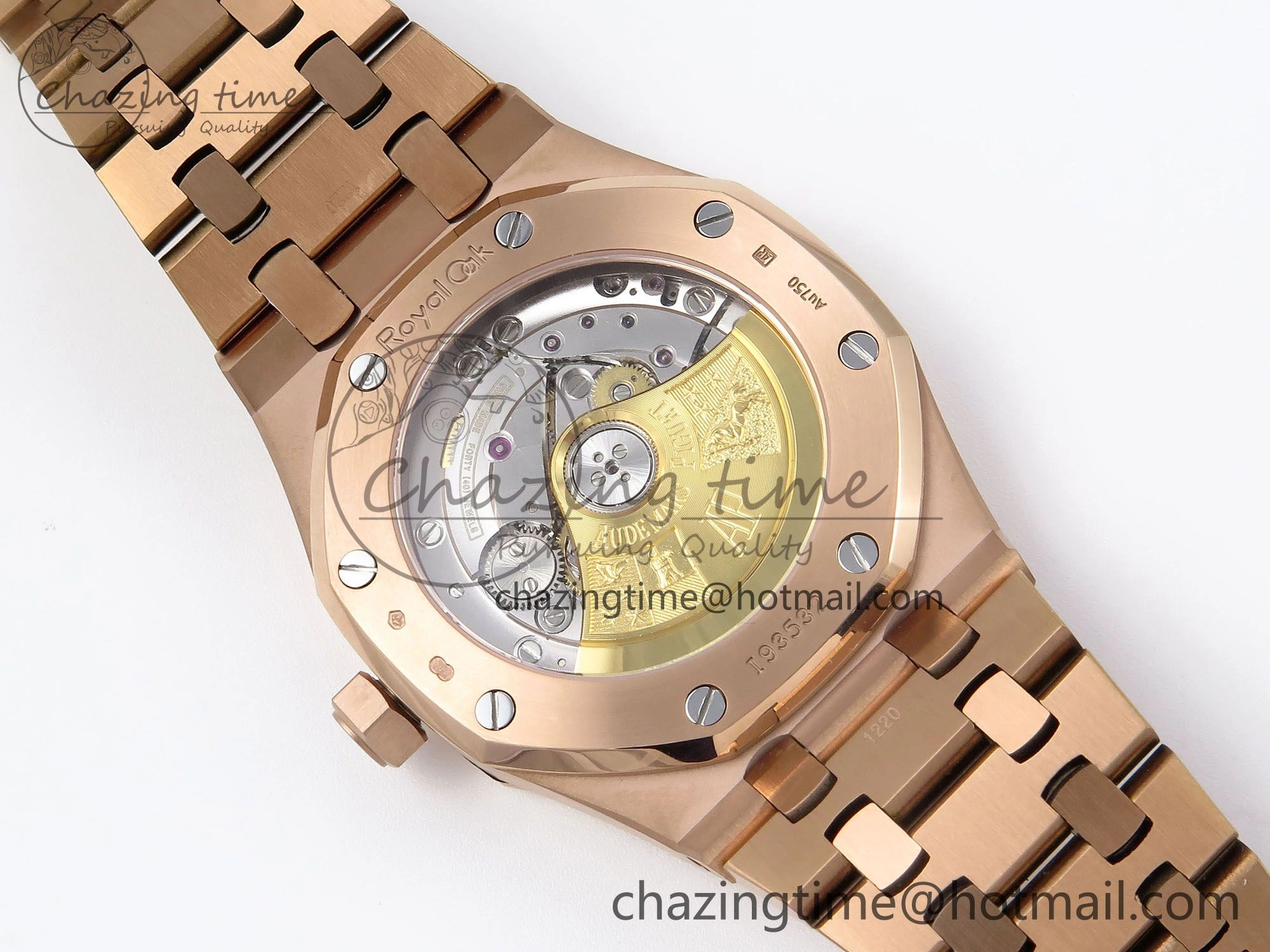 Royal Oak 37mm 15450 RG Rainbow Diamonds Bezel IPF Best Edition RG Dial on RG Bracelet SA3120 Super Clone Sleek 4411