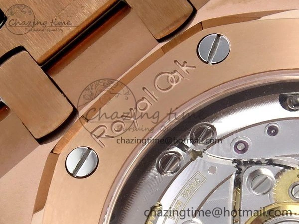 Royal Oak 37mm 15450 RG Rainbow Diamonds Bezel IPF Best Edition RG Dial on RG Bracelet SA3120 Super Clone Sleek 4411