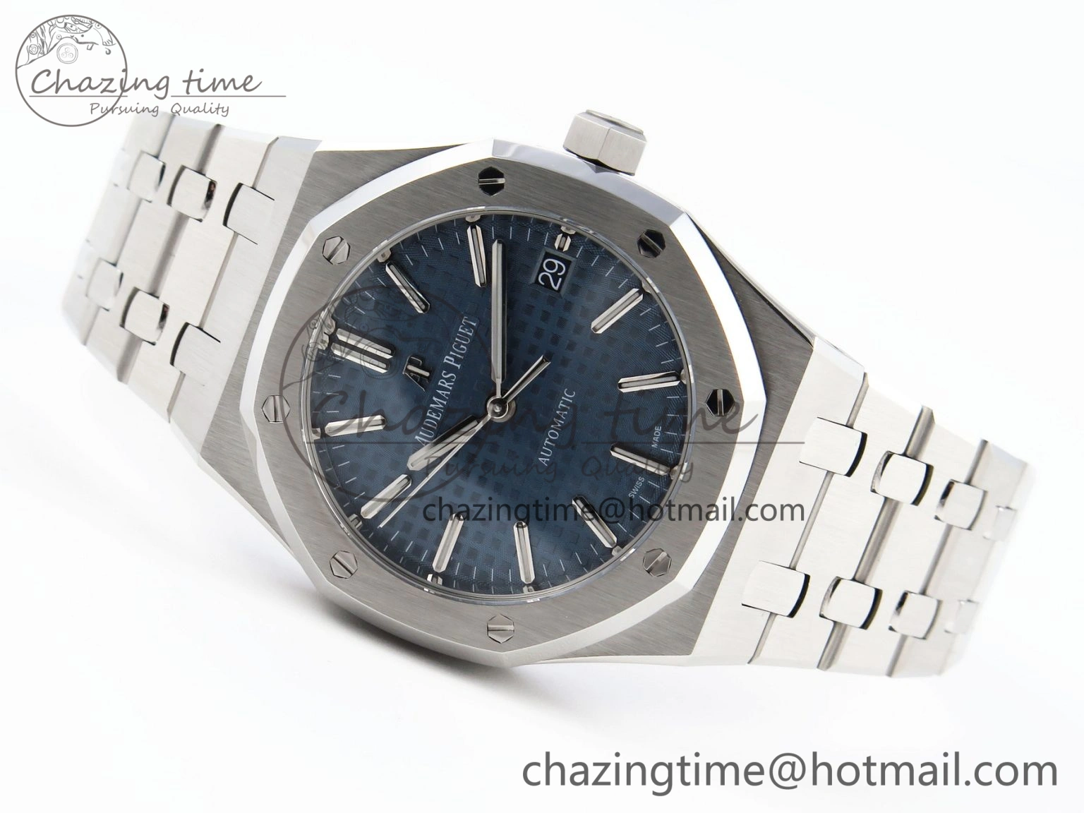 Lightweight Royal Oak 37mm 15450 SS APSF 1:1 Best Edition Blue Textured Dial on SS Bracelet SA3120 Super Clone 4565