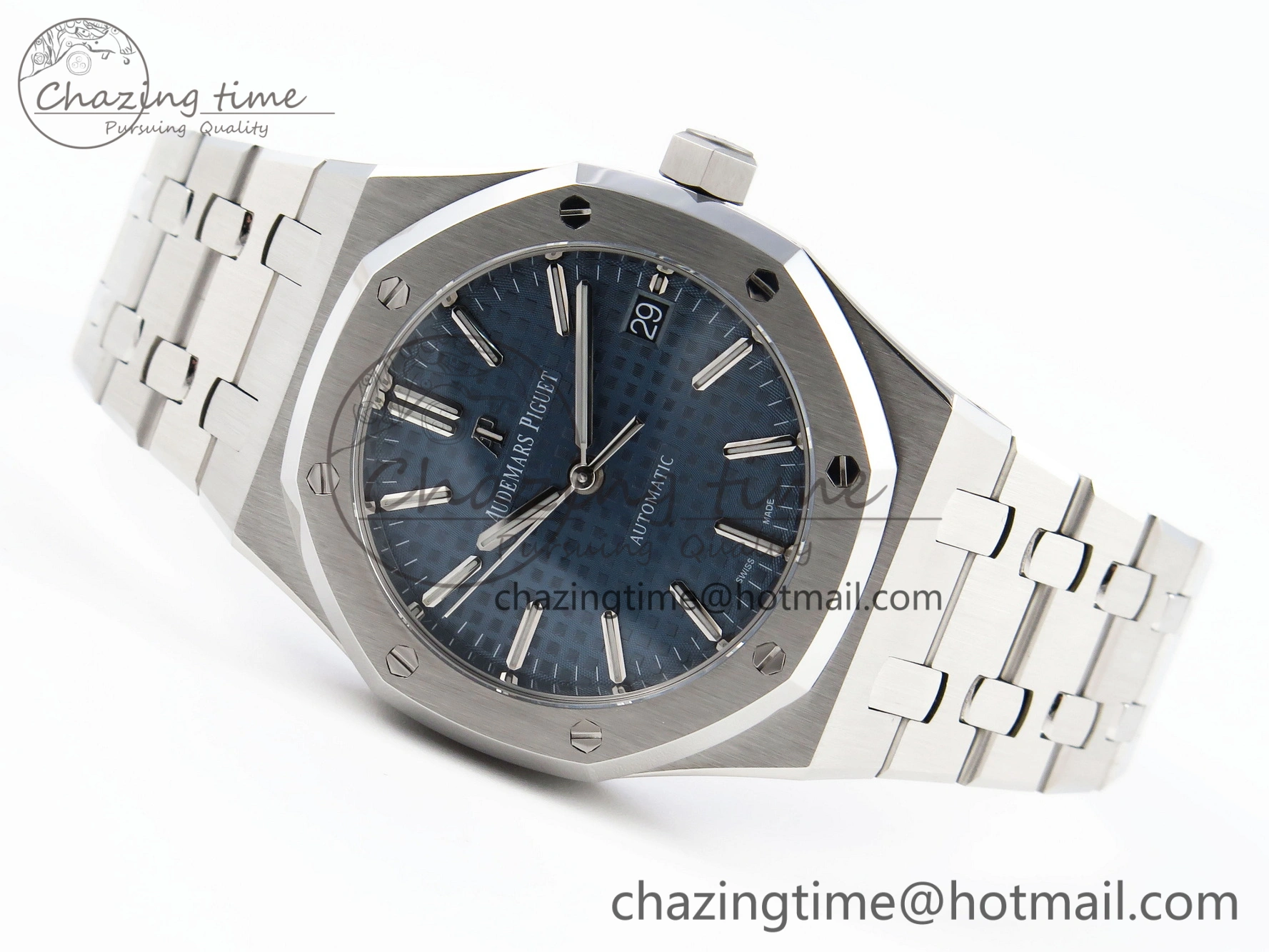 Lightweight Royal Oak 37mm 15450 SS APSF 1:1 Best Edition Blue Textured Dial on SS Bracelet SA3120 Super Clone 4565
