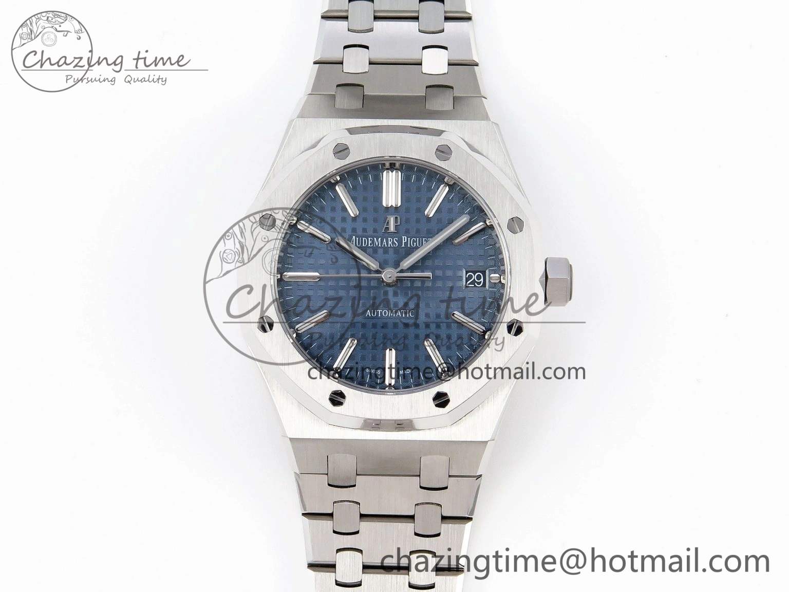 Lightweight Royal Oak 37mm 15450 SS APSF 1:1 Best Edition Blue Textured Dial on SS Bracelet SA3120 Super Clone 4565