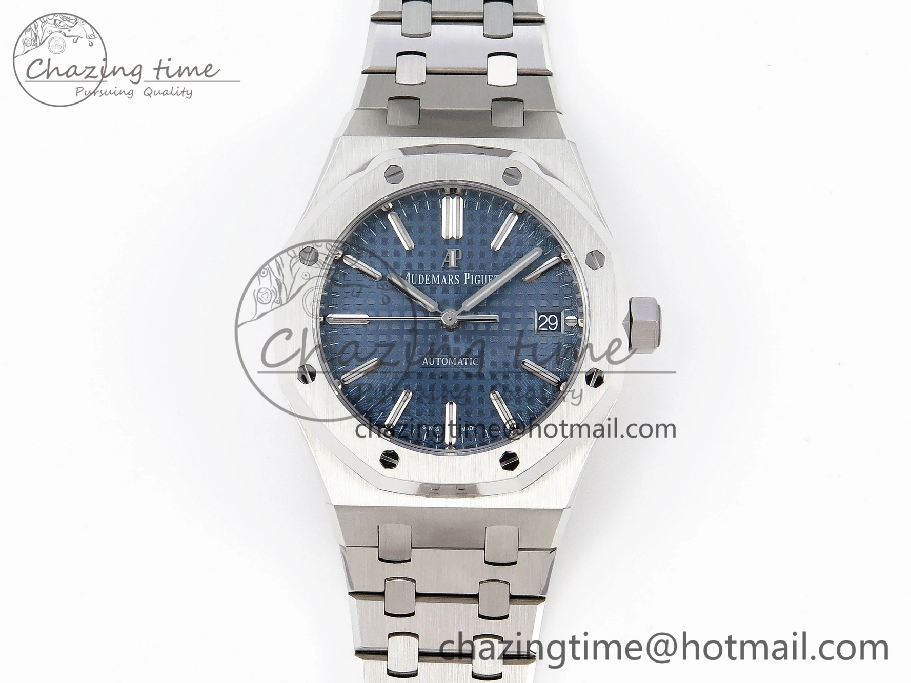 Lightweight Royal Oak 37mm 15450 SS APSF 1:1 Best Edition Blue Textured Dial on SS Bracelet SA3120 Super Clone 4565