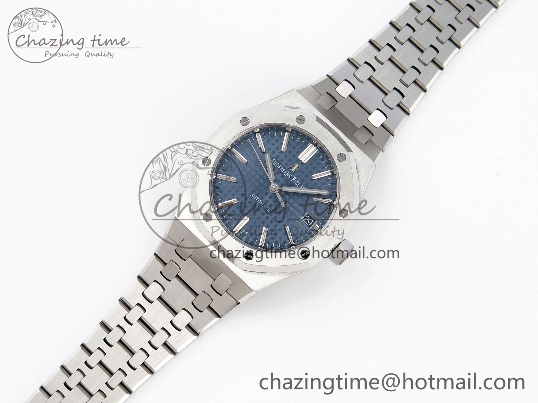 Lightweight Royal Oak 37mm 15450 SS APSF 1:1 Best Edition Blue Textured Dial on SS Bracelet SA3120 Super Clone 4565