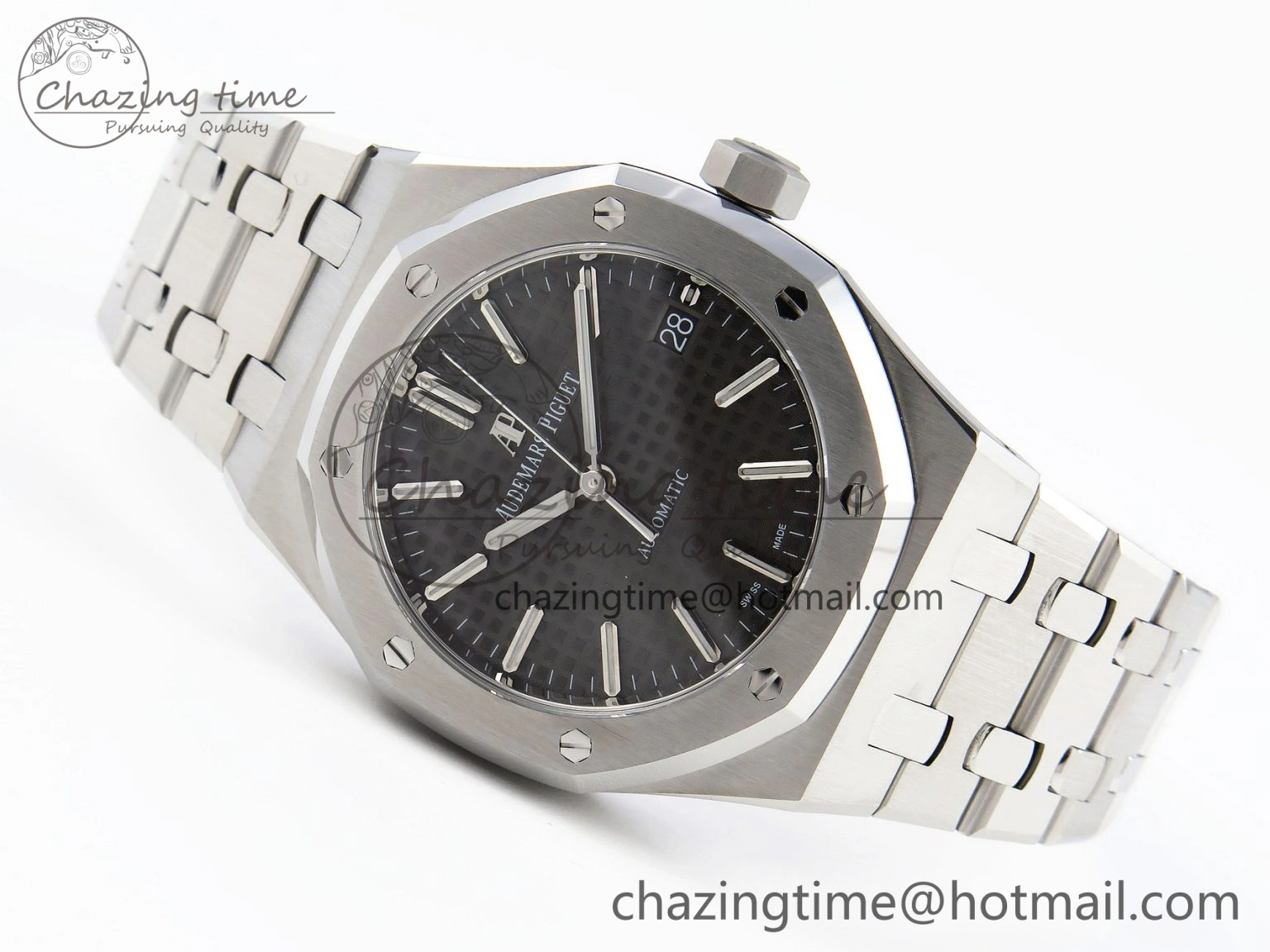 Sustainable Royal Oak 37mm 15450 SS APSF 1:1 Best Edition Gray Textured Dial on SS Bracelet SA3120 Super Clone 4568