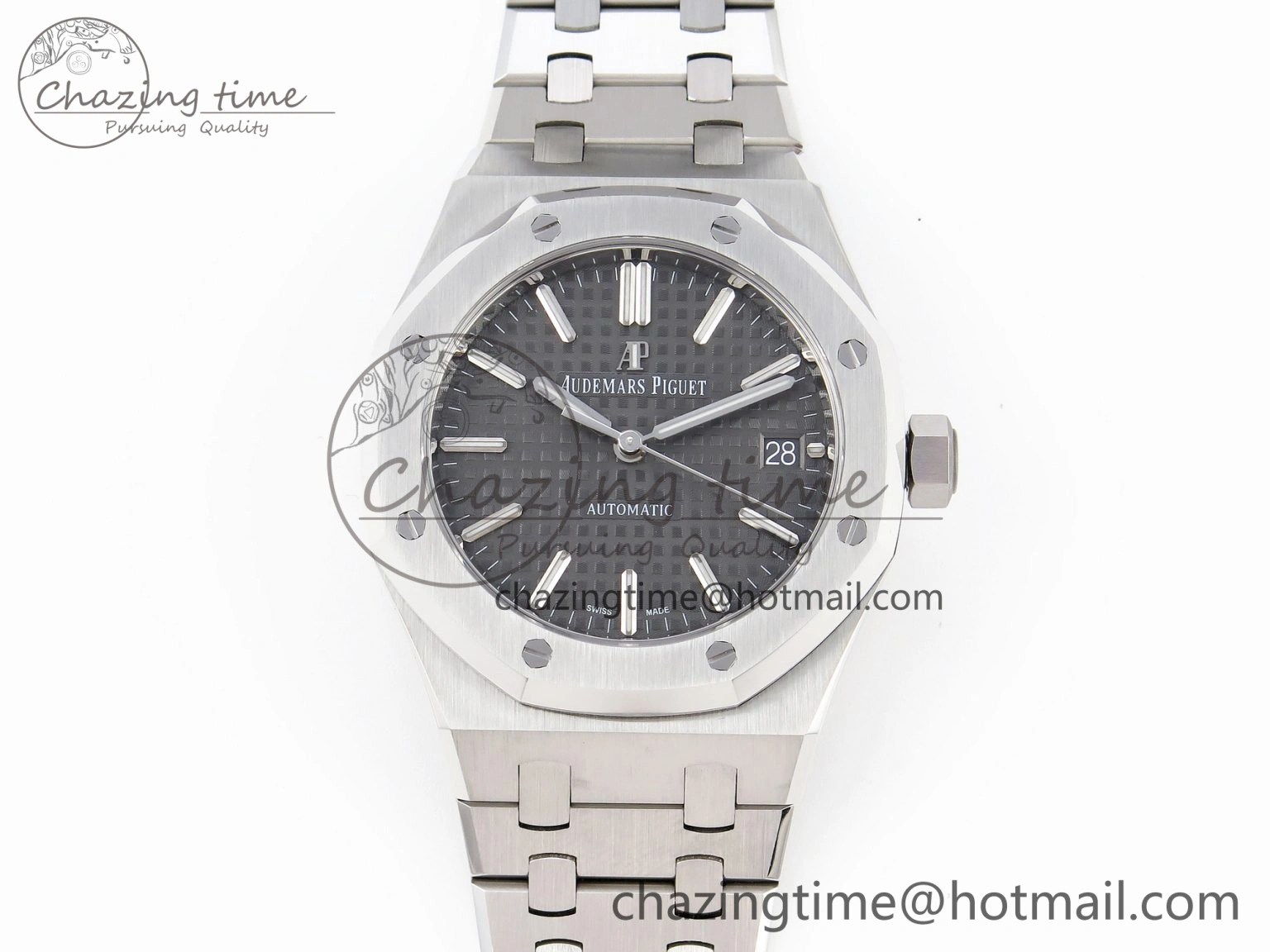 Sustainable Royal Oak 37mm 15450 SS APSF 1:1 Best Edition Gray Textured Dial on SS Bracelet SA3120 Super Clone 4568