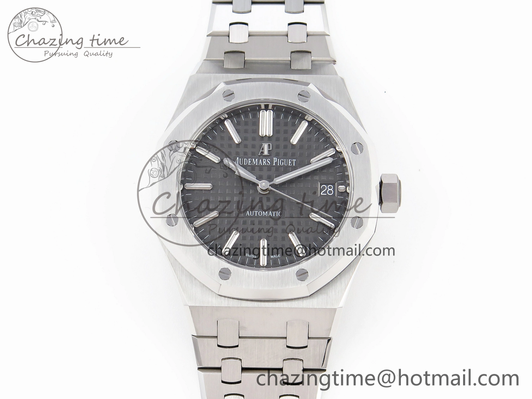 Sustainable Royal Oak 37mm 15450 SS APSF 1:1 Best Edition Gray Textured Dial on SS Bracelet SA3120 Super Clone 4568