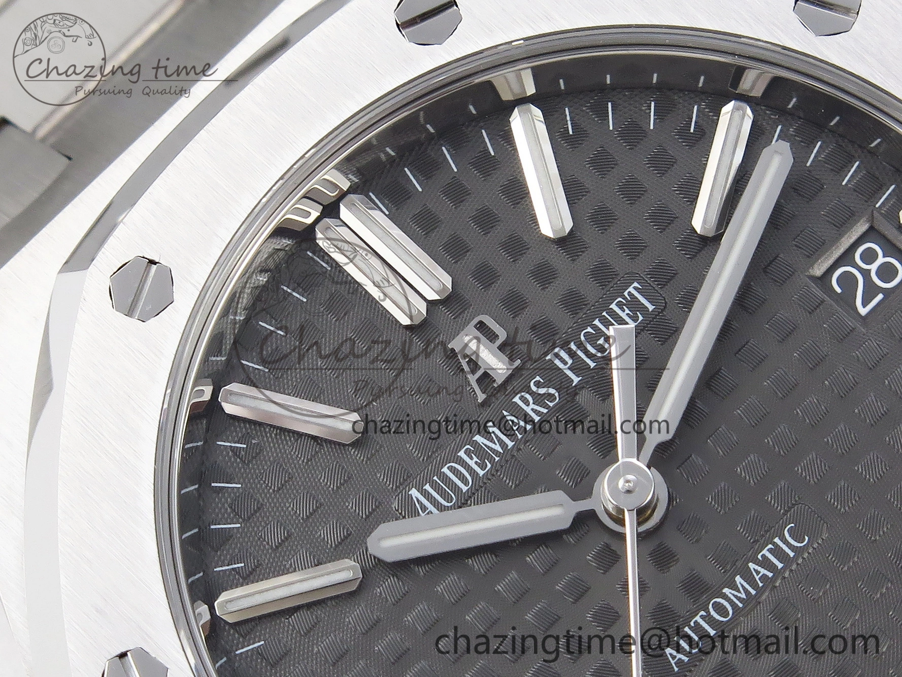 Sustainable Royal Oak 37mm 15450 SS APSF 1:1 Best Edition Gray Textured Dial on SS Bracelet SA3120 Super Clone 4568