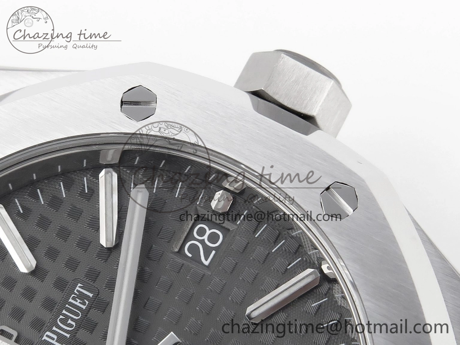 Sustainable Royal Oak 37mm 15450 SS APSF 1:1 Best Edition Gray Textured Dial on SS Bracelet SA3120 Super Clone 4568