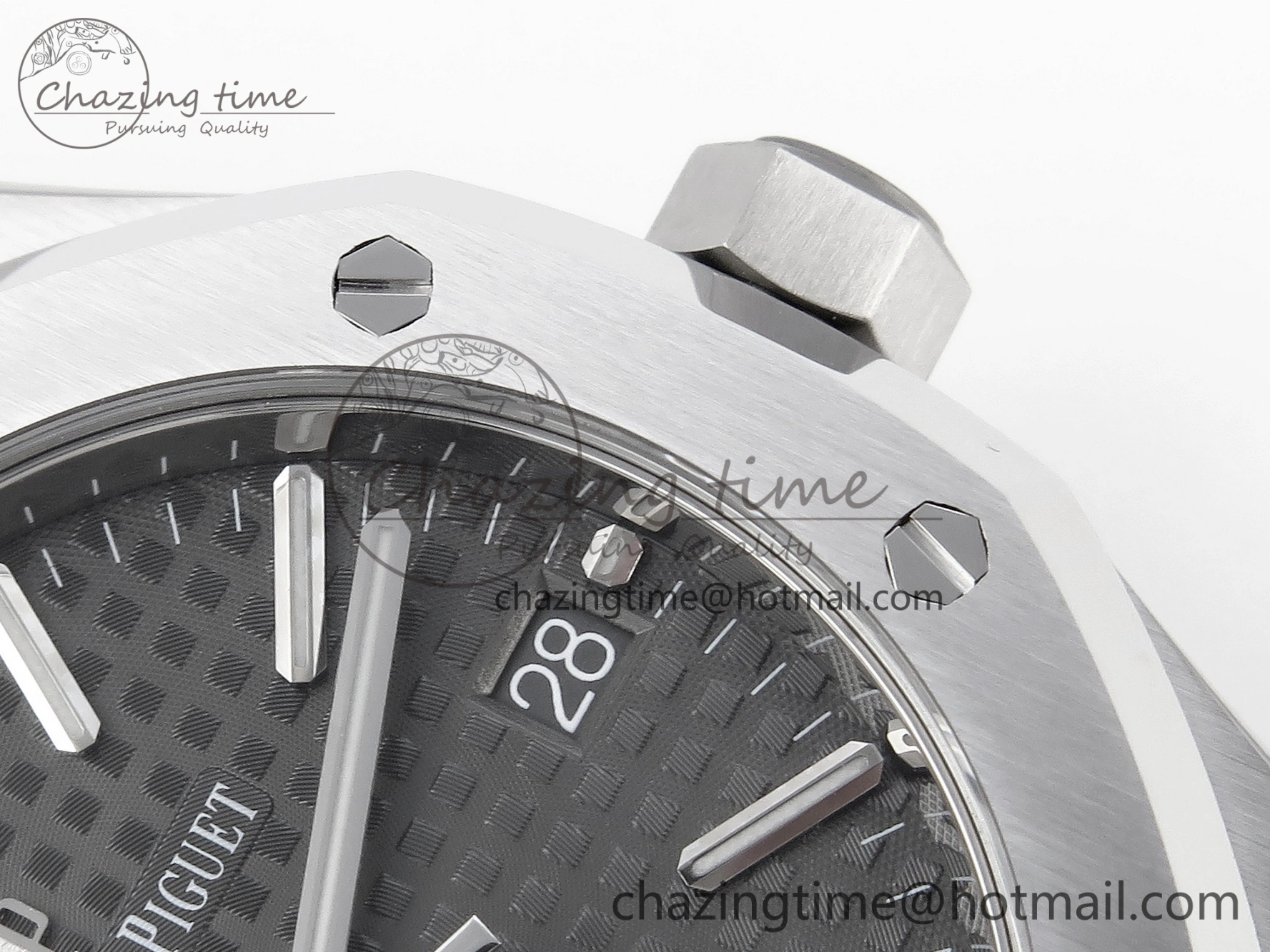 Sustainable Royal Oak 37mm 15450 SS APSF 1:1 Best Edition Gray Textured Dial on SS Bracelet SA3120 Super Clone 4568
