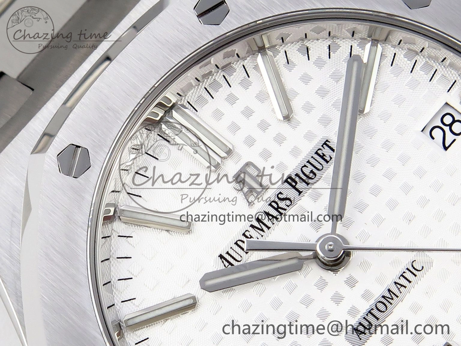Thermal Royal Oak 37mm 15450 SS APSF 1:1 Best Edition White Textured Dial on SS Bracelet SA3120 Super Clone 4567