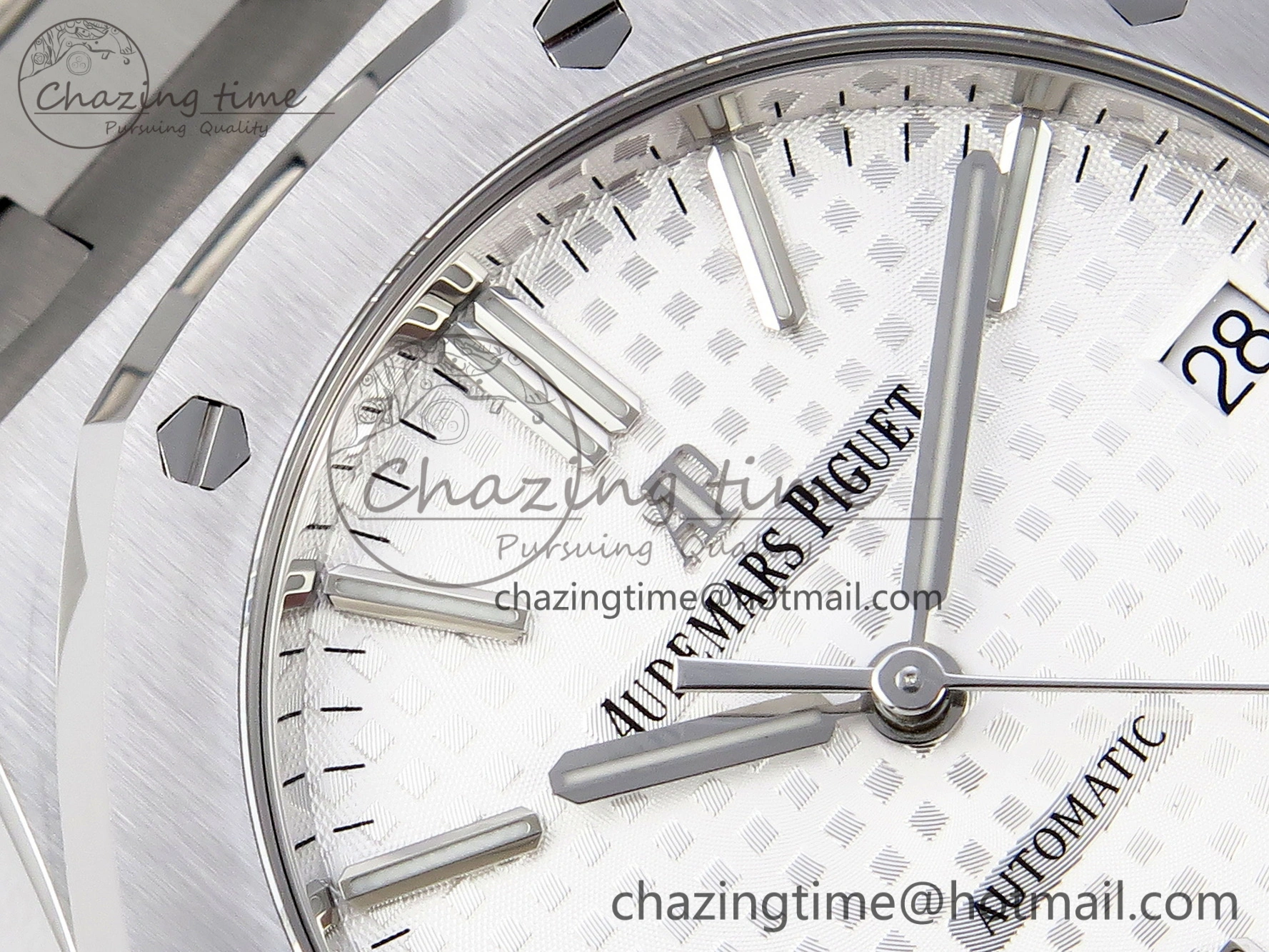 Thermal Royal Oak 37mm 15450 SS APSF 1:1 Best Edition White Textured Dial on SS Bracelet SA3120 Super Clone 4567