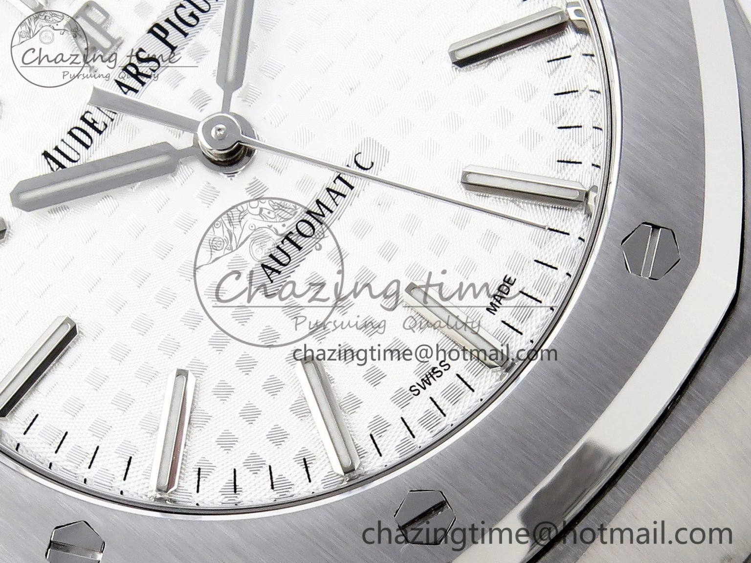 Thermal Royal Oak 37mm 15450 SS APSF 1:1 Best Edition White Textured Dial on SS Bracelet SA3120 Super Clone 4567