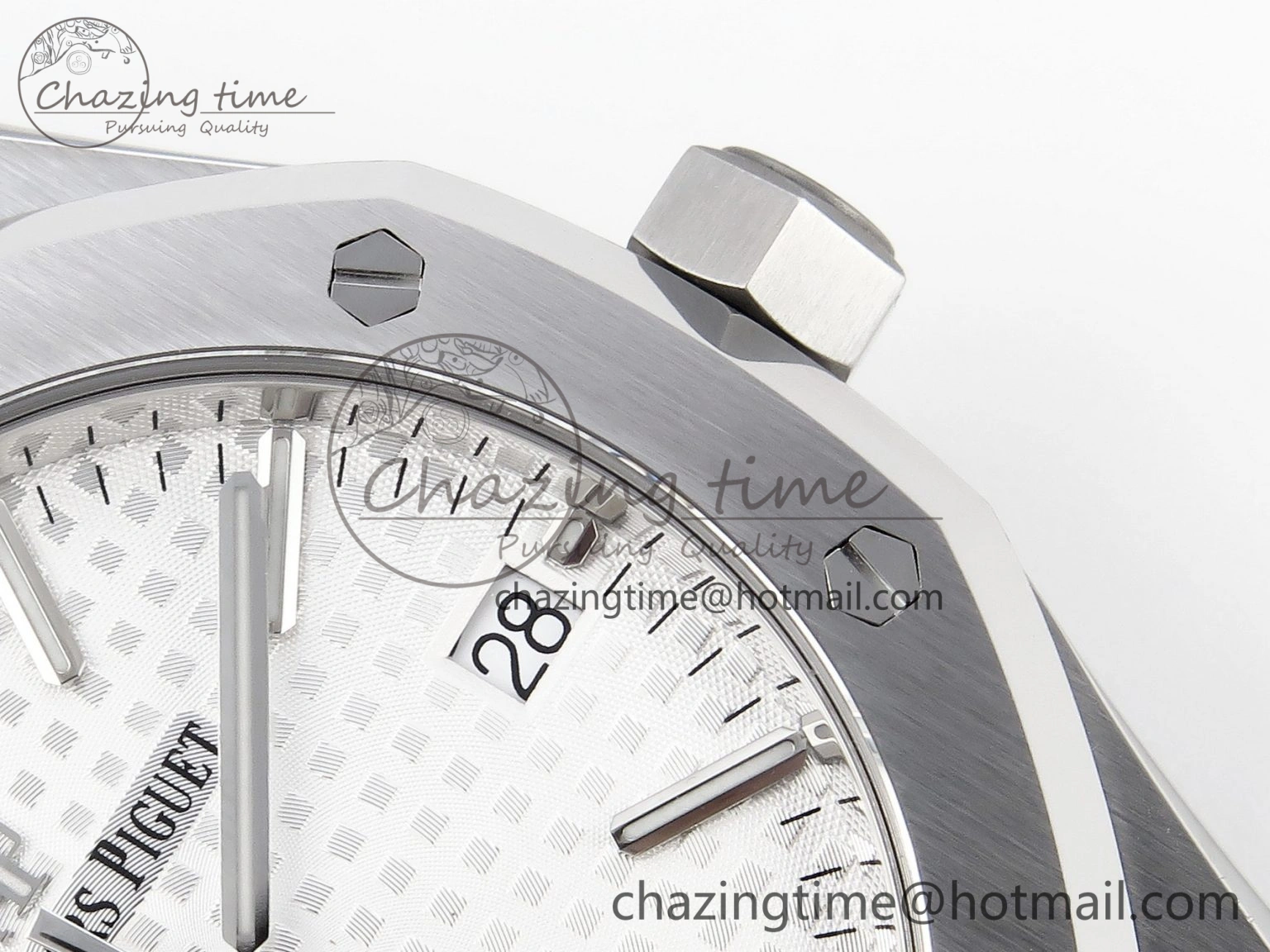 Thermal Royal Oak 37mm 15450 SS APSF 1:1 Best Edition White Textured Dial on SS Bracelet SA3120 Super Clone 4567