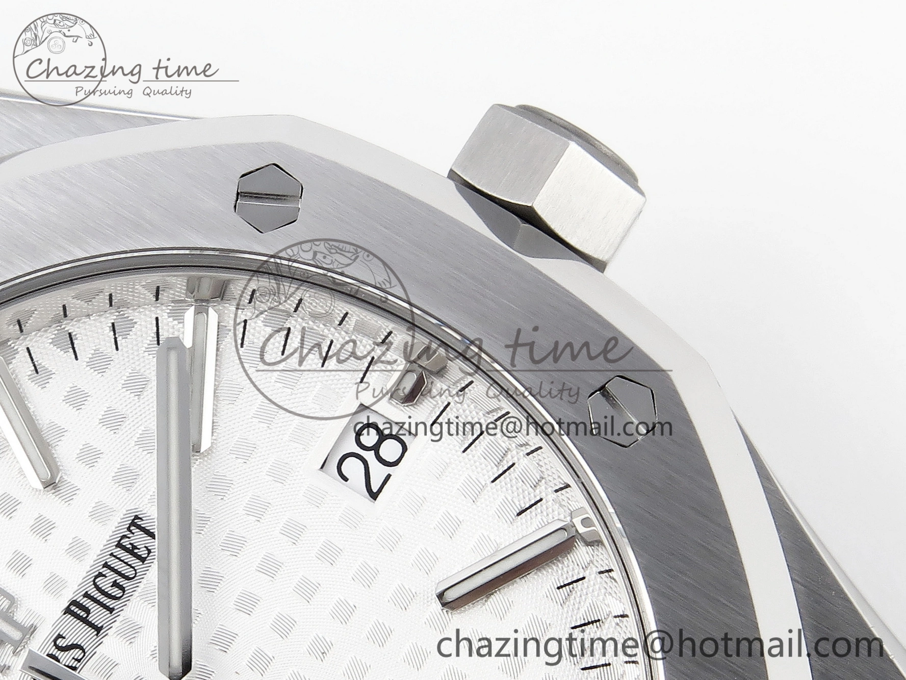 Thermal Royal Oak 37mm 15450 SS APSF 1:1 Best Edition White Textured Dial on SS Bracelet SA3120 Super Clone 4567