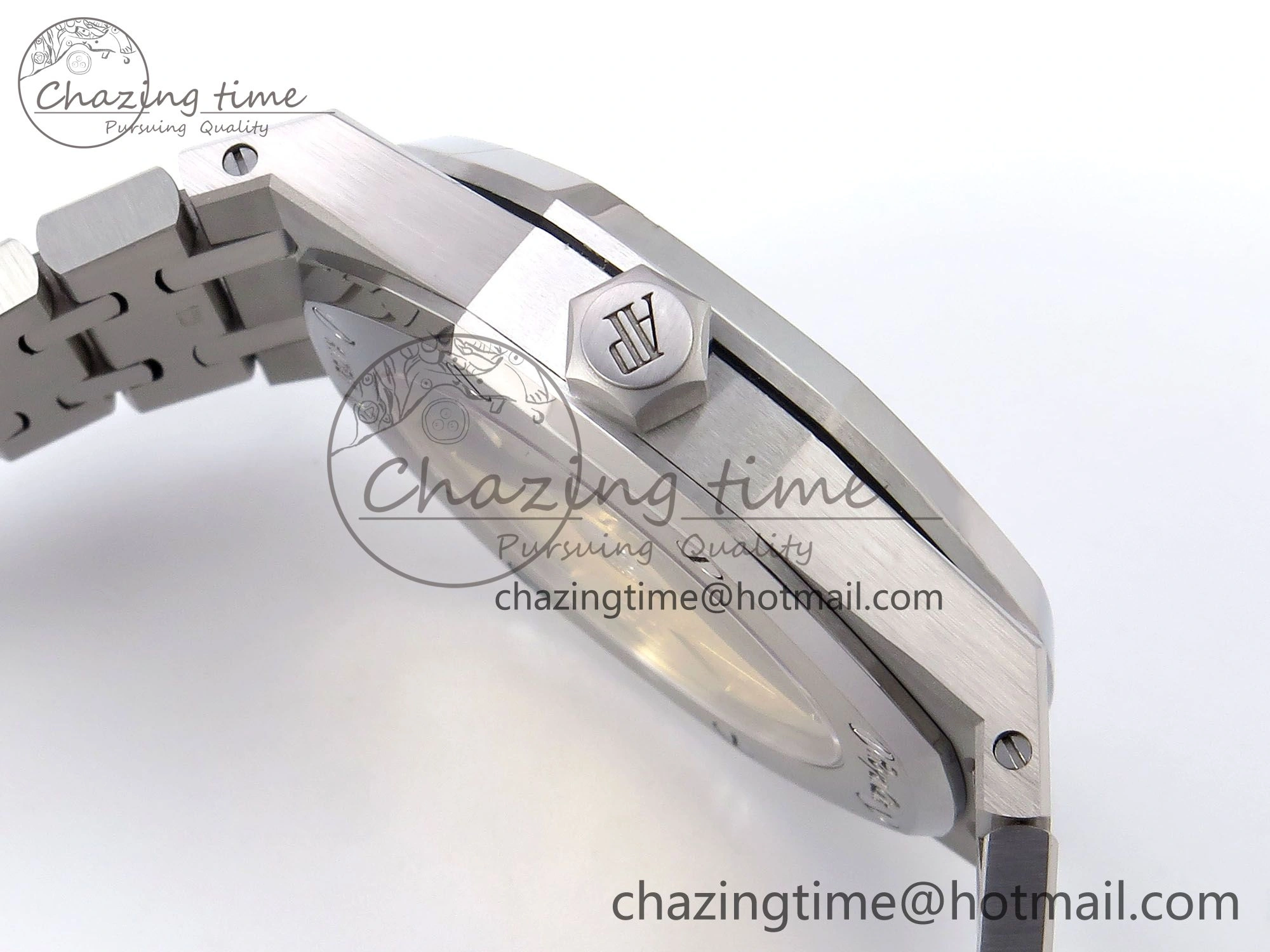 Royal Oak 37mm 15450 SS Diamonds Bezel IPF Best Edition Gray Dial on SS Bracelet SA3120 Super Clone OnTrend 4414