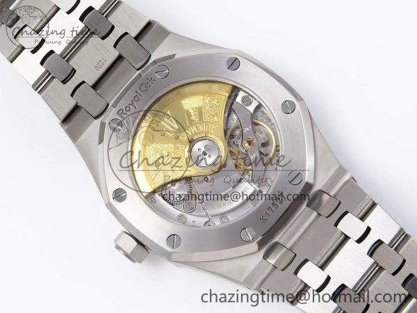 Royal Oak 37mm 15450 SS Diamonds Bezel IPF Best Edition Gray Dial on SS Bracelet SA3120 Super Clone OnTrend 4414