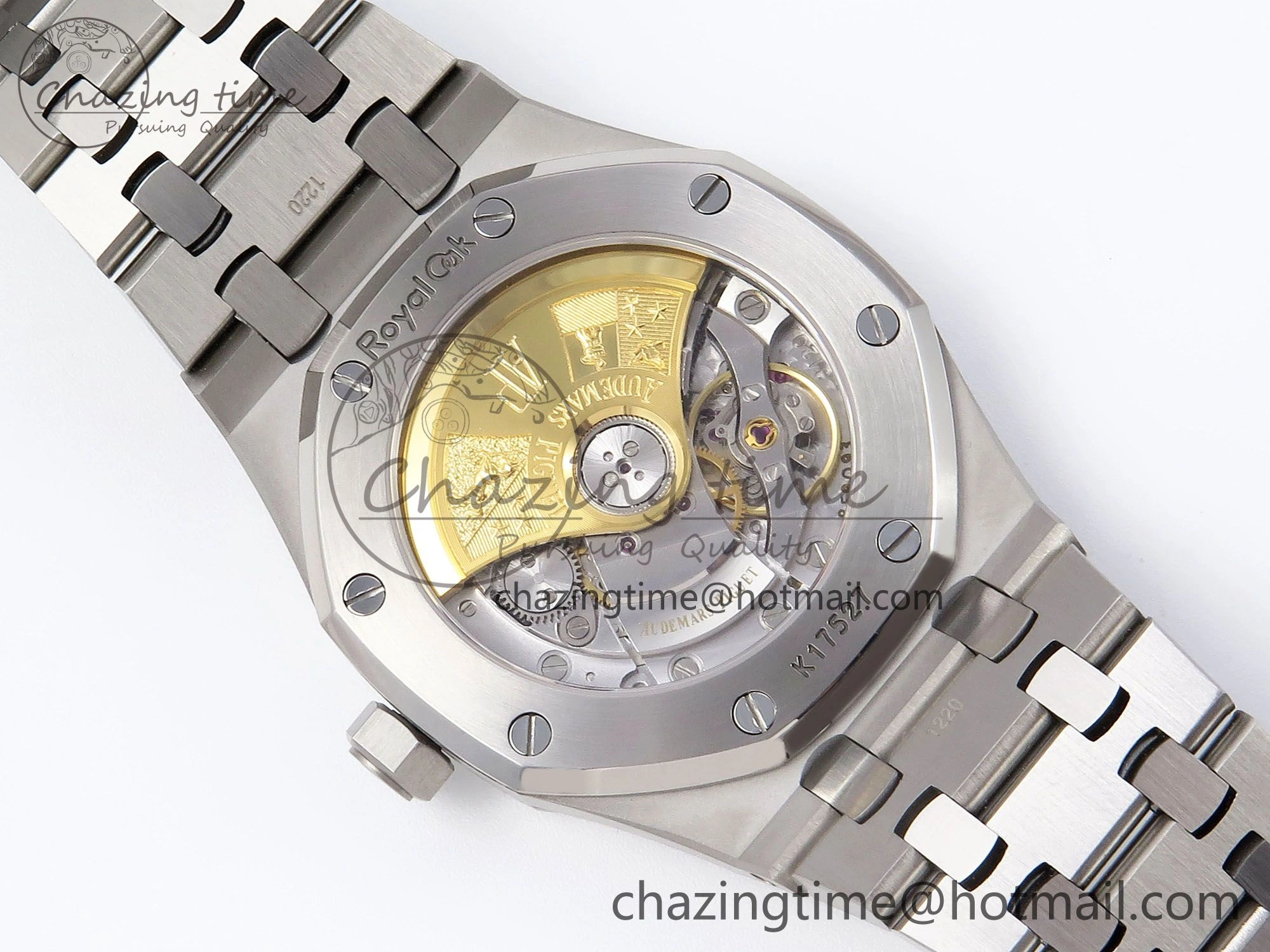 Royal Oak 37mm 15450 SS Diamonds Bezel IPF Best Edition Gray Dial on SS Bracelet SA3120 Super Clone OnTrend 4414